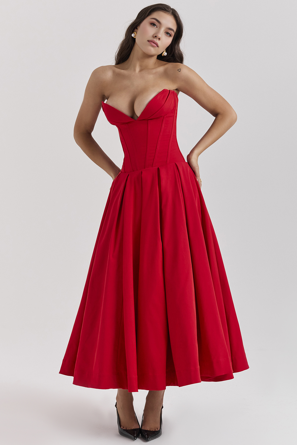 Maxikleid Lea – figurformend aus Polyester, eleganter Schnitt
