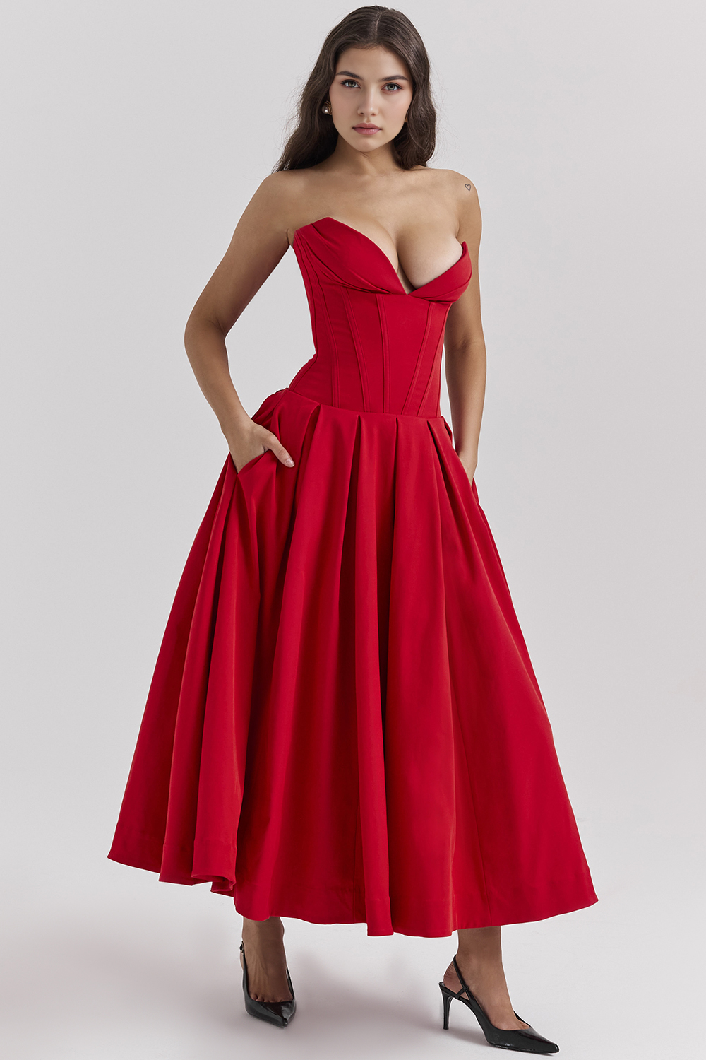 Maxikleid Lea – figurformend aus Polyester, eleganter Schnitt