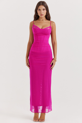Maxikleid Larissa – feminines Bustier aus Polyester, klassisch-lang