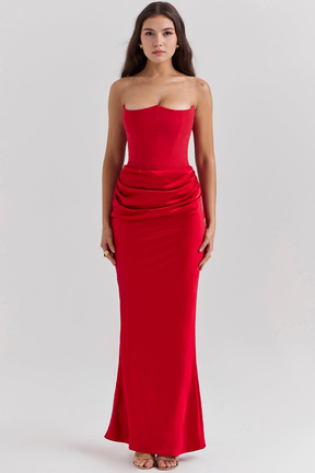 Maxikleid Tabea – figurformend aus Polyester, schmeichelhafter Stil