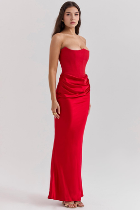 Maxikleid Tabea – figurformend aus Polyester, schmeichelhafter Stil
