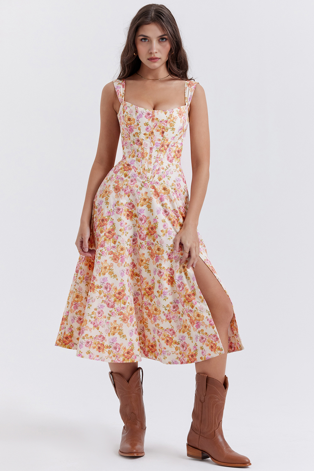 Midikleid Sophie – mit floraler Spitze aus Polyester