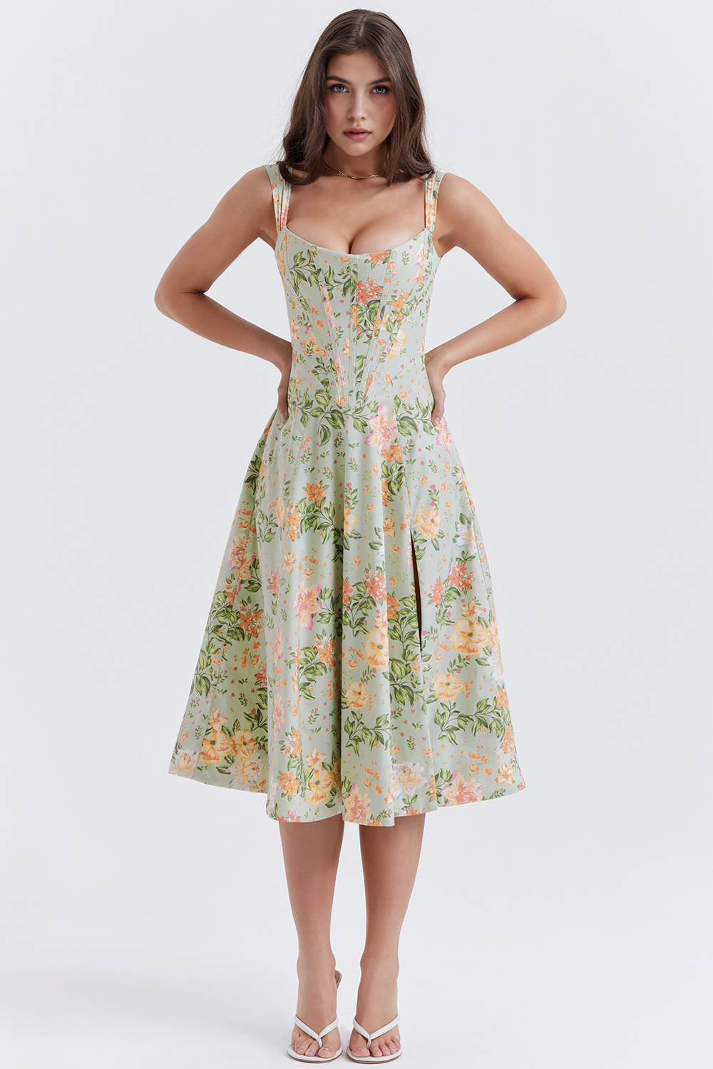 Midikleid Sophie – mit floraler Spitze aus Polyester