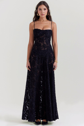 Maxikleid Miriam – luxuriöses Modell aus Polyester, fließend & charmant