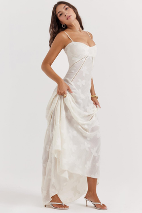 Maxikleid Selina – mit zartem Bustier aus Polyester, schlichte Eleganz