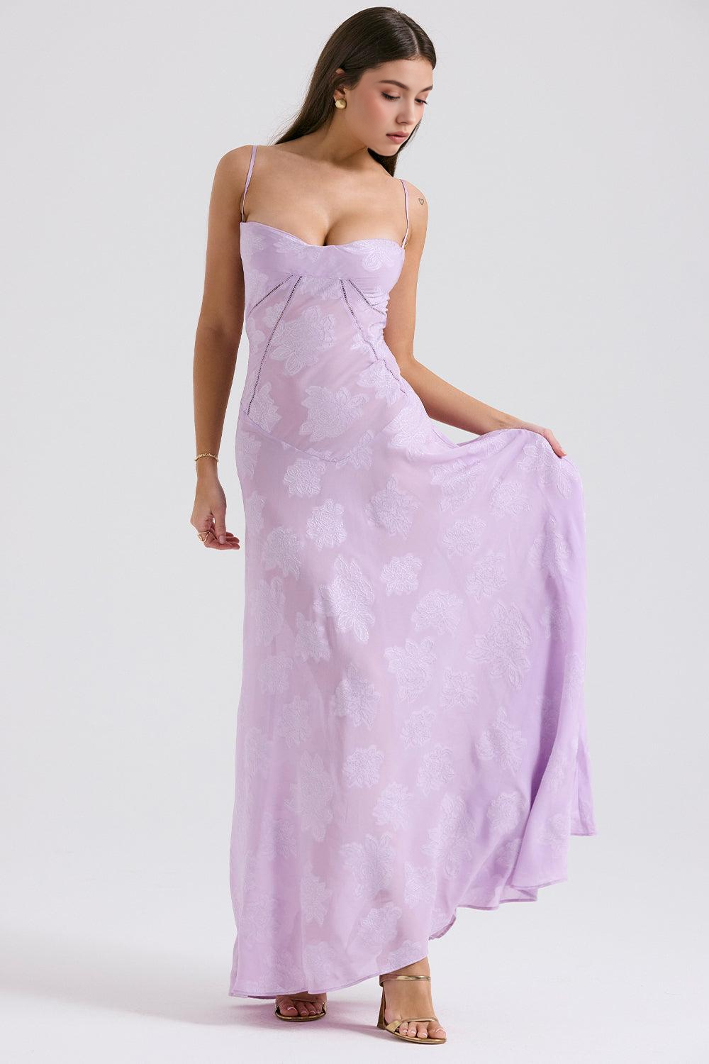 Maxikleid Miriam – luxuriöses Modell aus Polyester, fließend & charmant