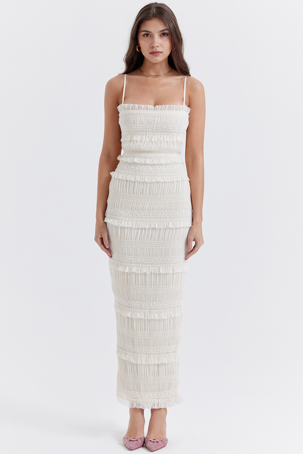 Maxikleid Elina – aus Polyester, elegant mit weicher Silhouette