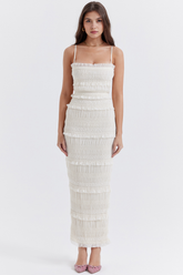 Maxikleid Elina – aus Polyester, elegant mit weicher Silhouette