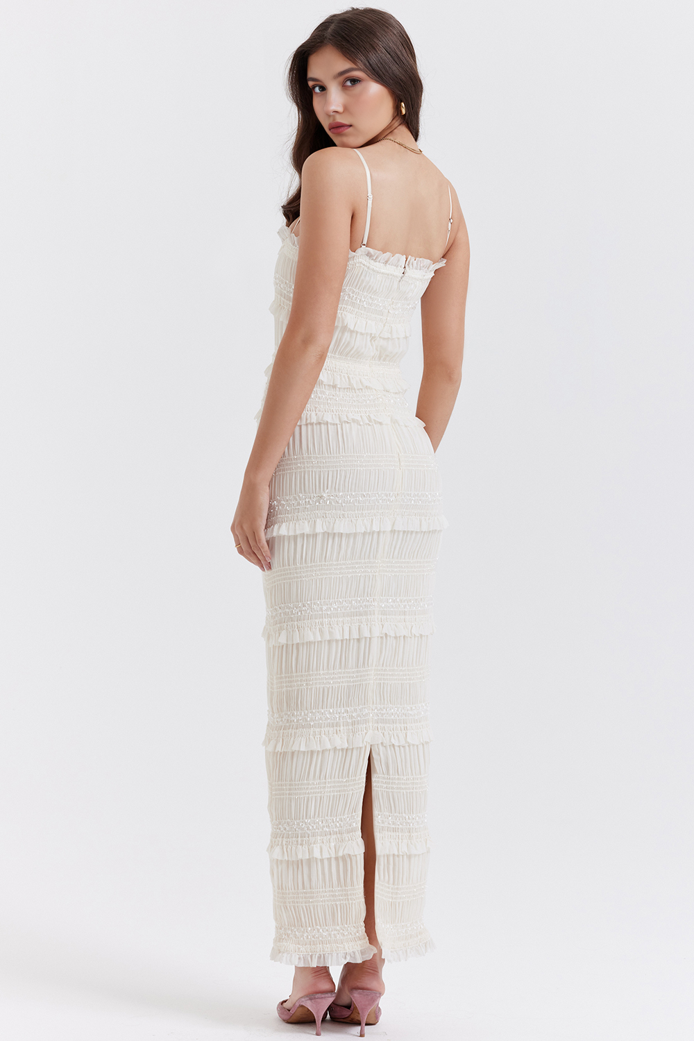 Maxikleid Elina – aus Polyester, elegant mit weicher Silhouette