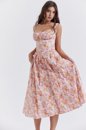 Midikleid Clara – aus Chiffon (Polyester), romantischer Stil