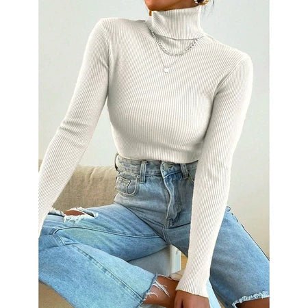 Blusa Feminina Tricô Manga Longa Gola Alta | PROMOÇÃO OUTONO/INVERNO