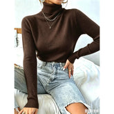 Blusa Feminina Tricô Manga Longa Gola Alta | PROMOÇÃO OUTONO/INVERNO