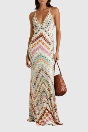 Lianora Rose Cheongsam Maxi Dress