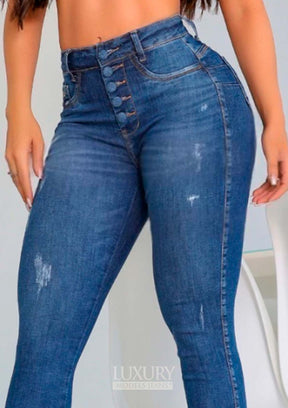 Calça Jeans Modeladora Lipo Empina Bumbum Cós Médio - C465