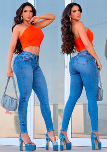 Calça Jeans Modeladora Lipo Empina Bumbum Cós Médio - C465