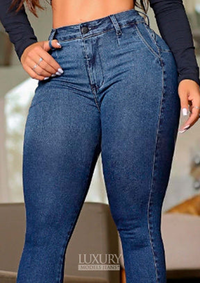 Calça Jeans Modeladora Lipo Empina Bumbum Cós Médio - C537